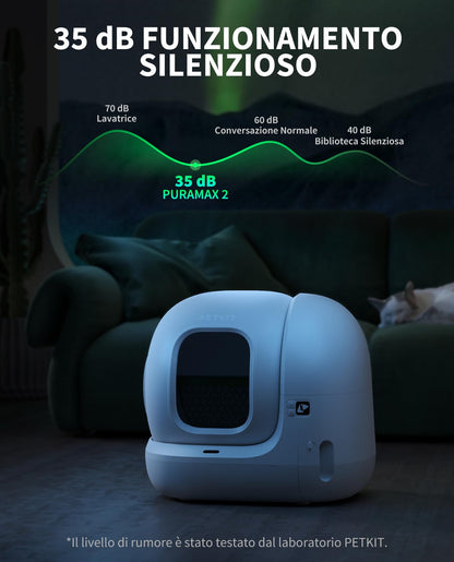 PETKIT Pura Max 2 Lettiera Gatto Autopulente, Lettiera Automatica per Gatti,XSecure,Antiodore,Capacità Massima 76L,Controllo APP per Più Gatti