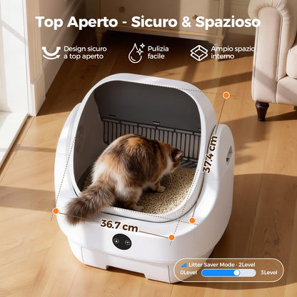Lettiera Gatto Autopulente Aperta, Ellenpent Lettiera Automatica Sicura XL