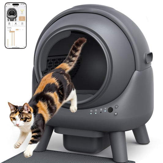Lettiera Gatto Autopulente, FEELNEEDY Lettiera Automatica Per Gatti 65L