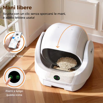 Lettiera Gatto Autopulente Aperta, Ellenpent Lettiera Automatica Sicura XL