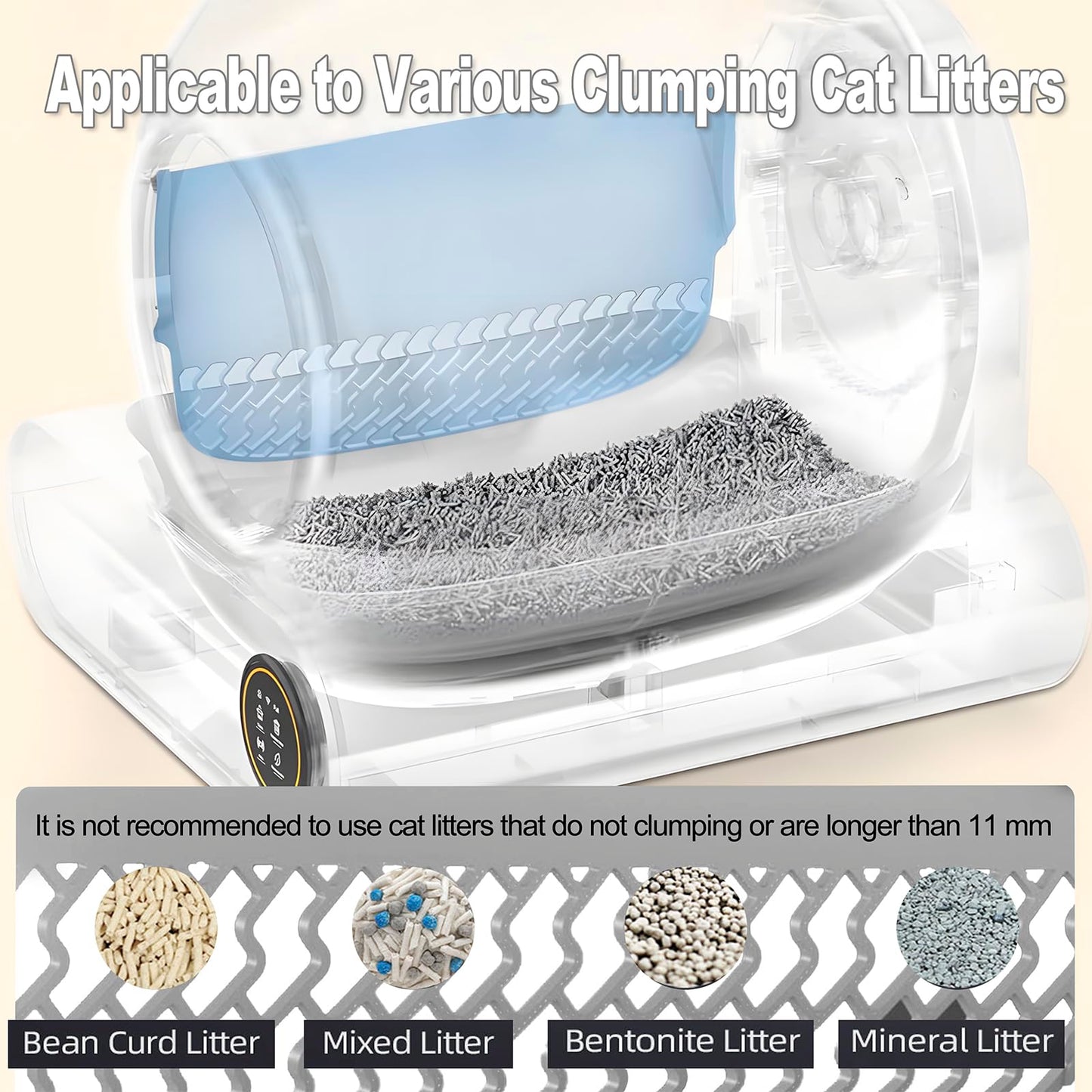 XQDKoon Lettiera Gatto Autopulente 65L + 9 L, Lettiera Automatica per Gatti con Monitoraggio Sanitario APP, Deodorante Ionico Lettiere Autopulenti Gatti 5 Sacchi Spazzatura e Tappetini Gatto
