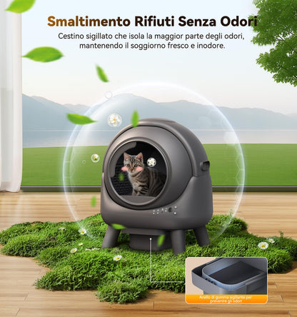 Lettiera Gatto Autopulente, FEELNEEDY Lettiera Automatica Per Gatti 65L