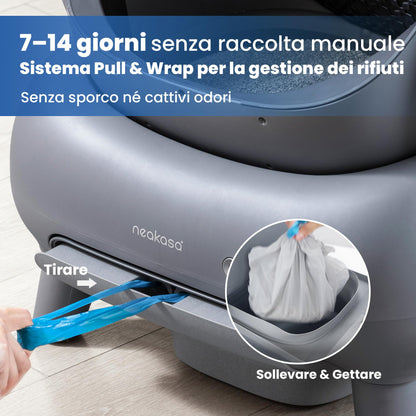 Neakasa M1 Lettiera Gatto Autopulente Aperta Grande XXL, Controllo APP, Smaltimento dei Rifiuti Senza Odori, Sacchetti e Tappeto Lettiera gatto, per Più Gatti
